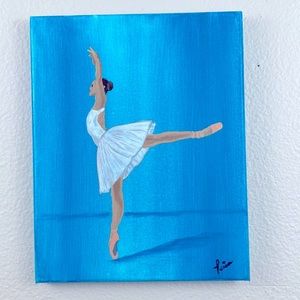 SOLD Handmade acrylic painting ballet dancer.